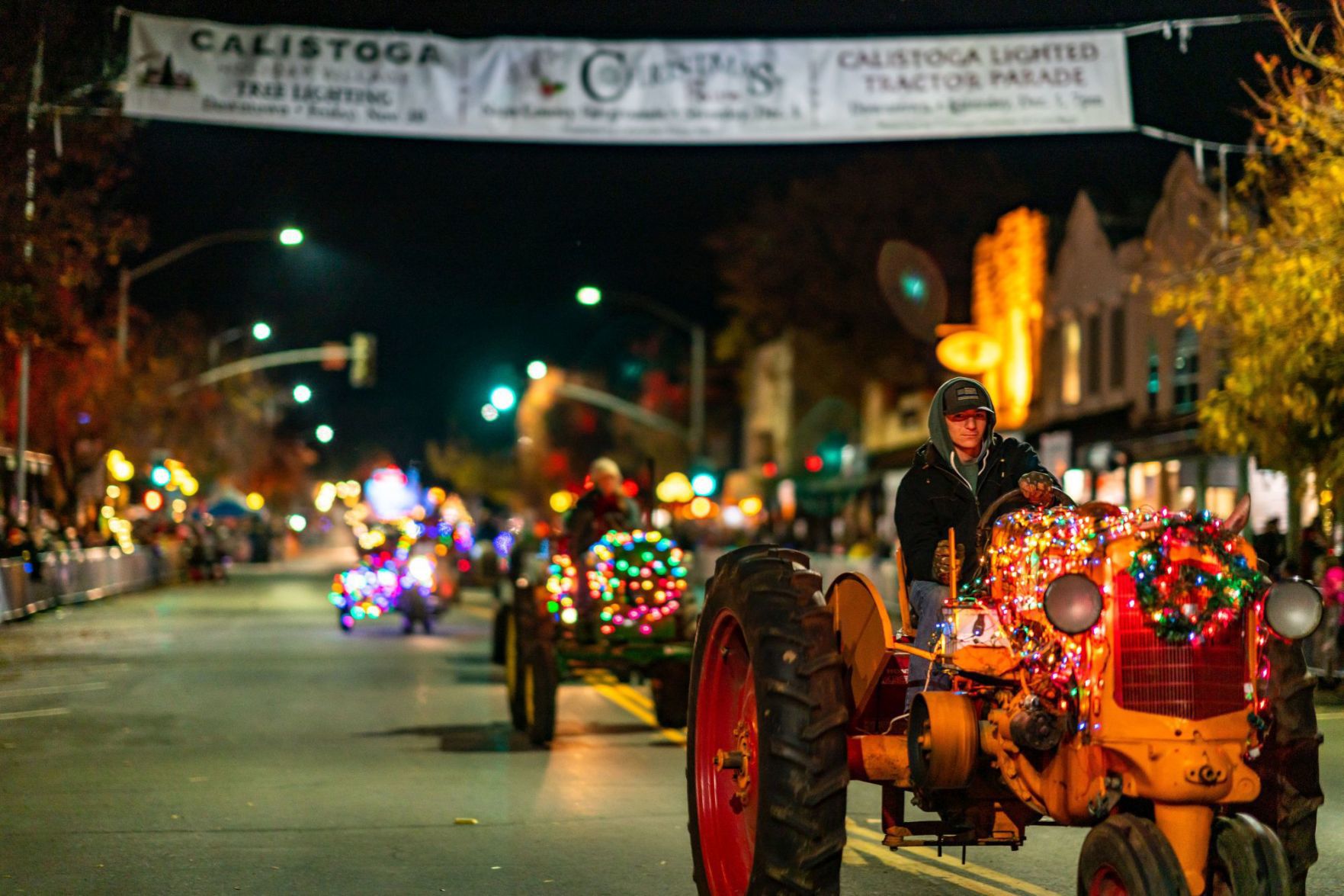 Calistoga Lighted Tractor Parade